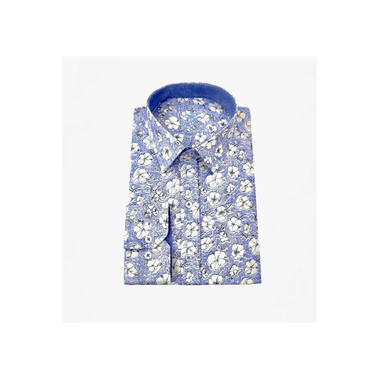 Bedrucktes Hemd 1203 Himmelblau