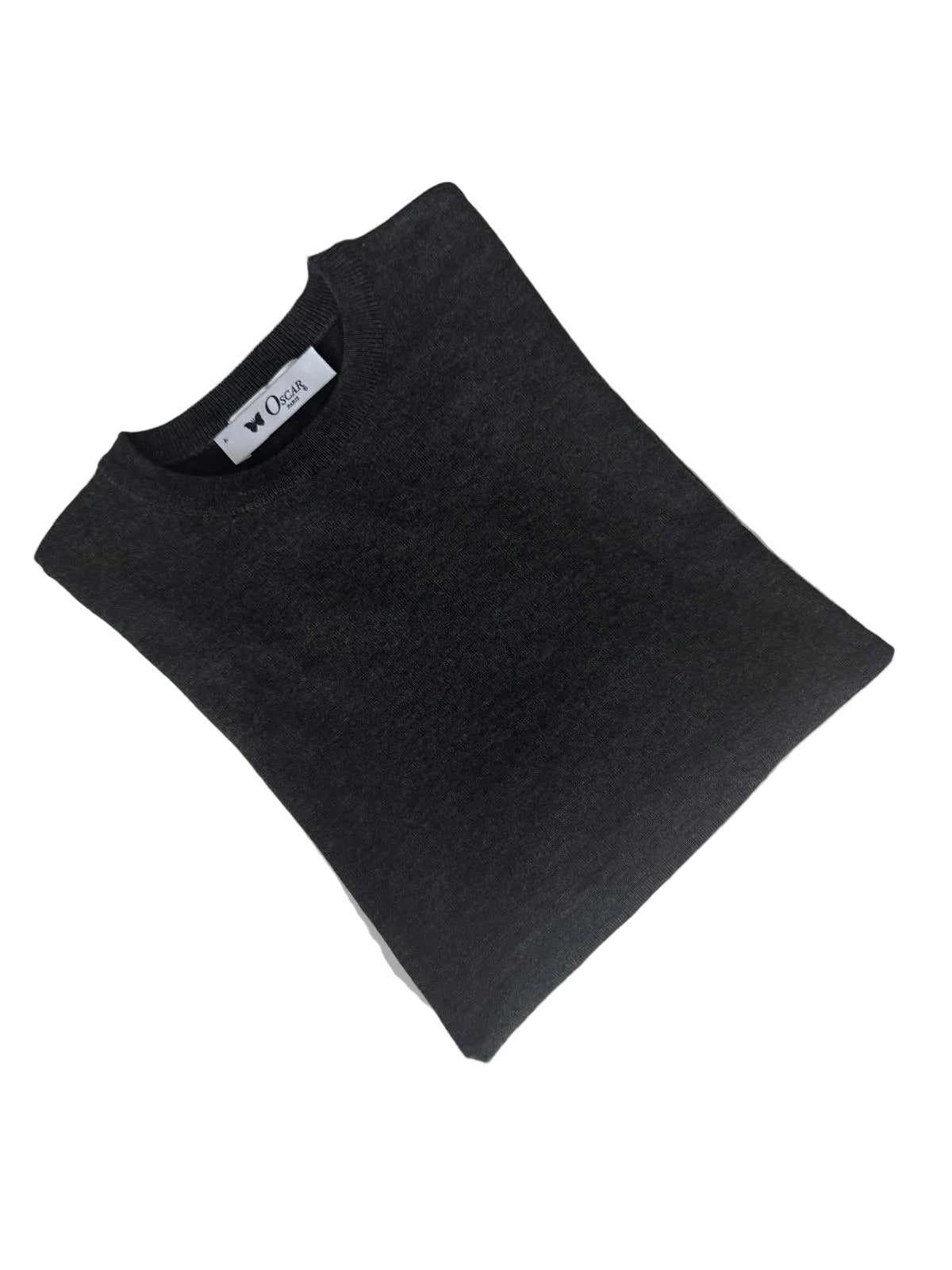 Anthrazit Strickpullover mit Rundhals