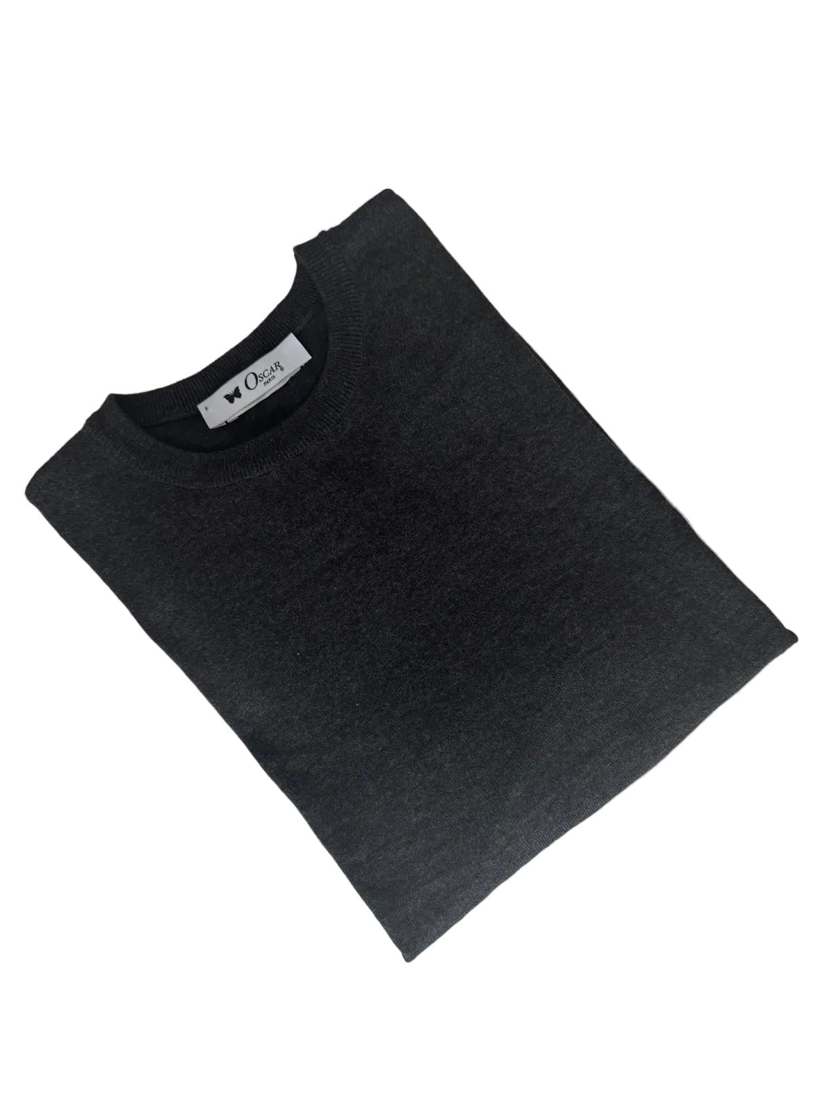 Anthrazit Strickpullover mit Rundhals