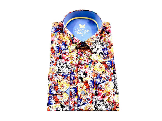 Slim Fit Hemd - Bunte Blumen