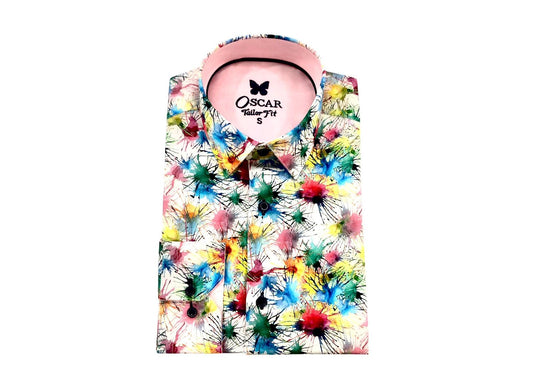 Slim Fit Hemd - Bunte Farbkunst