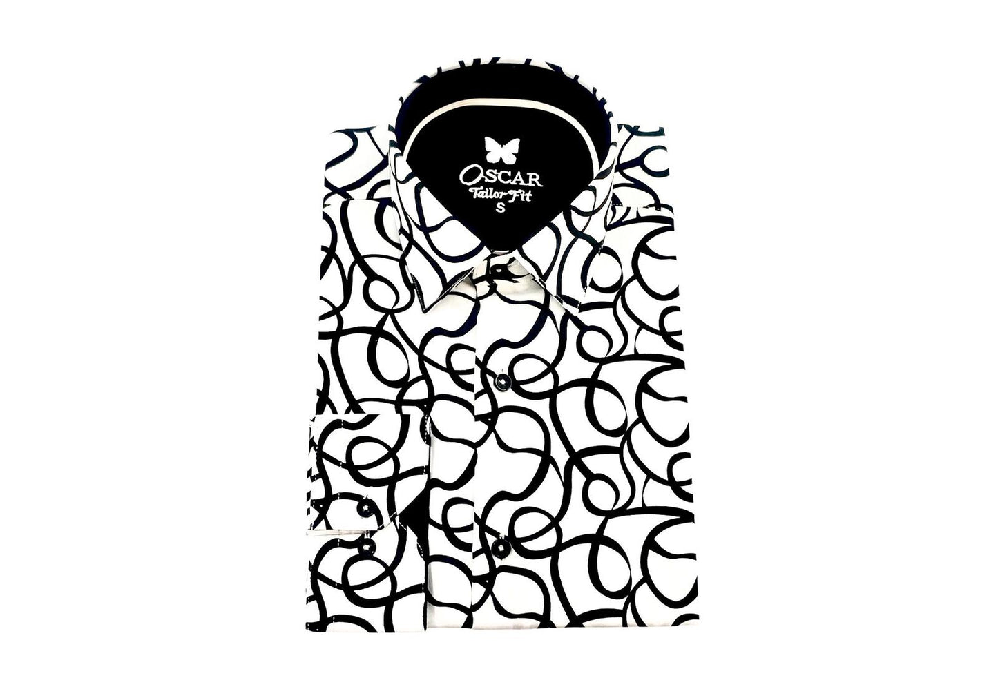 Slim Fit Hemd - Geschwungenes Muster