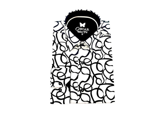 Slim Fit Hemd - Geschwungenes Muster