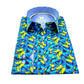 Slim Fit Hemd - Grünblauer Schmetterling
