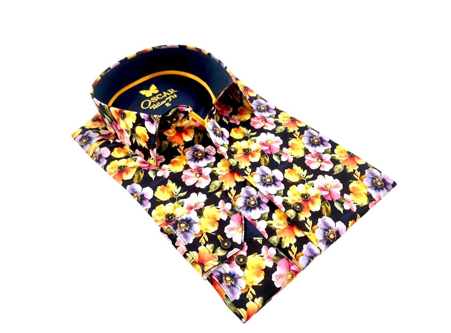Slim Fit Hemd - Warmes Blumenmuster