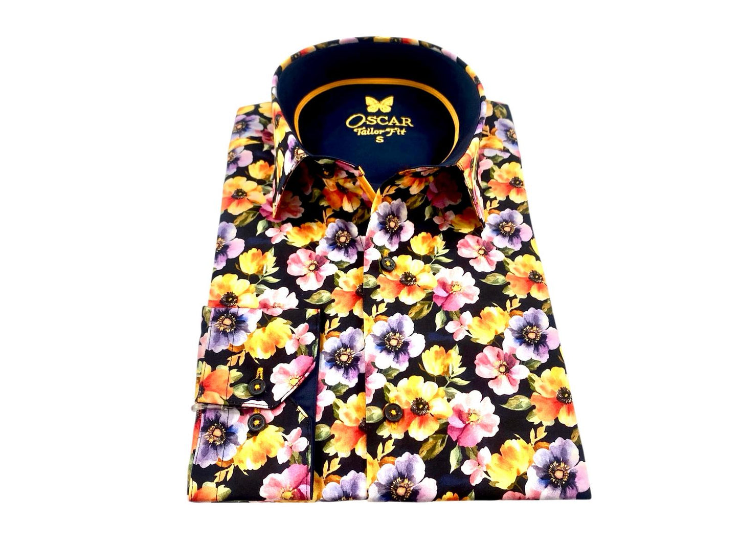 Slim Fit Hemd - Warmes Blumenmuster