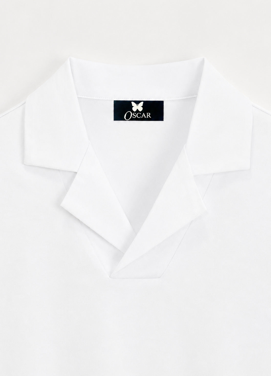 Weißes Jersey-Polo mit gekerbtem Reverskragen – Ansicht 2