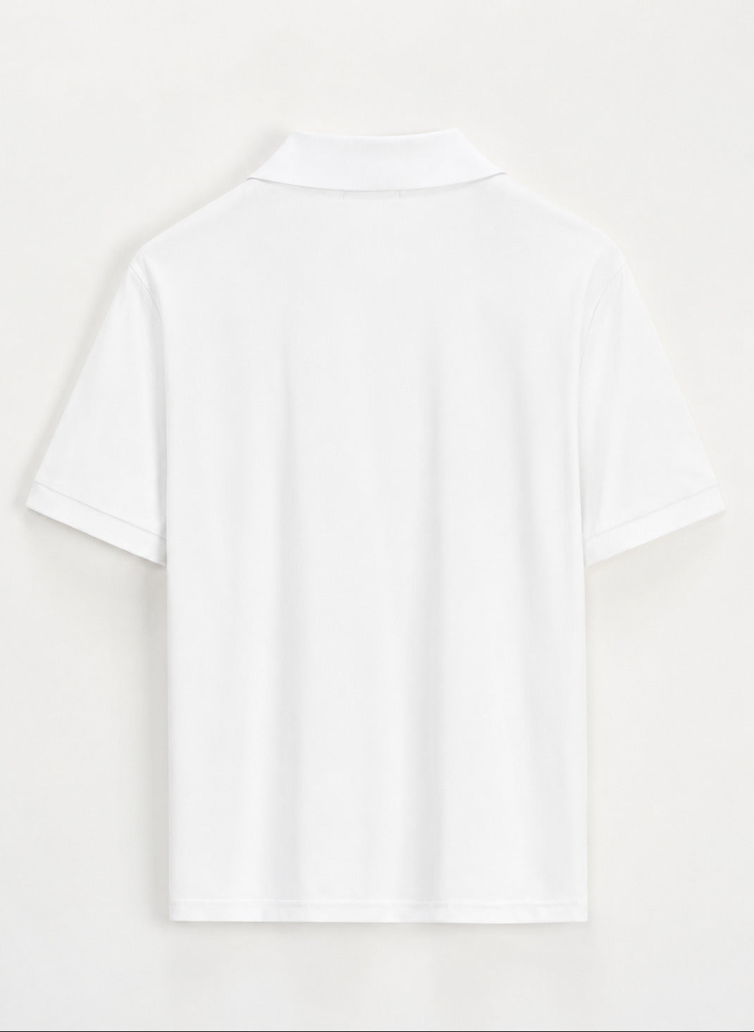 Weißes Jersey-Polo mit gekerbtem Reverskragen – Ansicht 3
