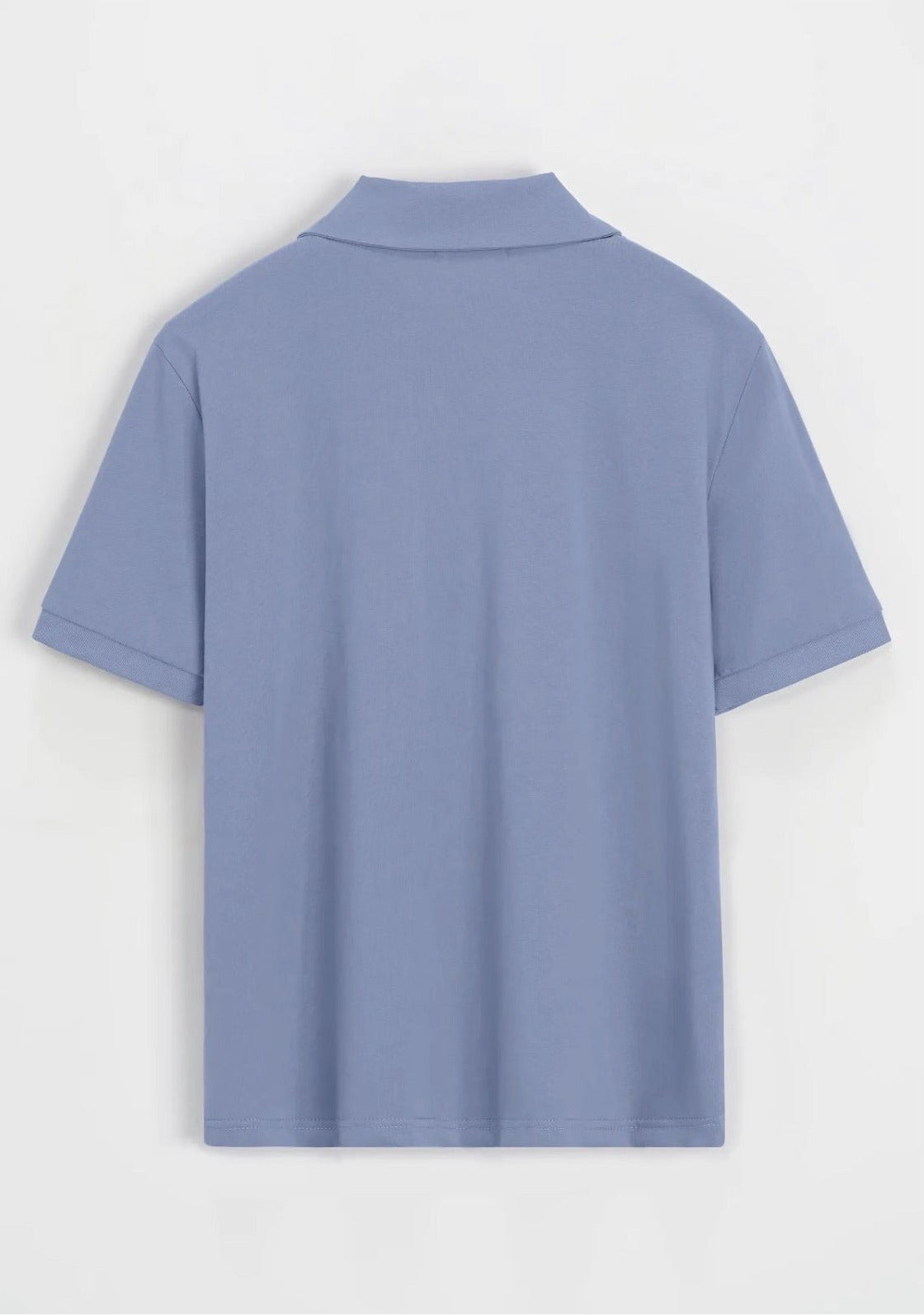 Hellblaues Jersey-Polo mit gekerbtem Reverskragen – Ansicht 3
