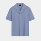 Hellblaues Jersey-Polo mit gekerbtem Reverskragen – Ansicht 1