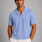 Hellblaues Jersey-Polo mit gekerbtem Reverskragen – Ansicht 4