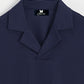Marineblaues Jersey-Polo mit gekerbtem Reverskragen – Ansicht 2