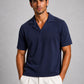 Marineblaues Jersey-Polo mit gekerbtem Reverskragen – Ansicht 4