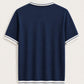 Marineblaues Jersey-Polo mit Reißverschlusskragen – Ansicht 3