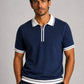 Marineblaues Jersey-Polo mit Reißverschlusskragen – Ansicht 4