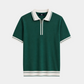 Grünes Jersey-Polo mit Reißverschlusskragen – Ansicht 1