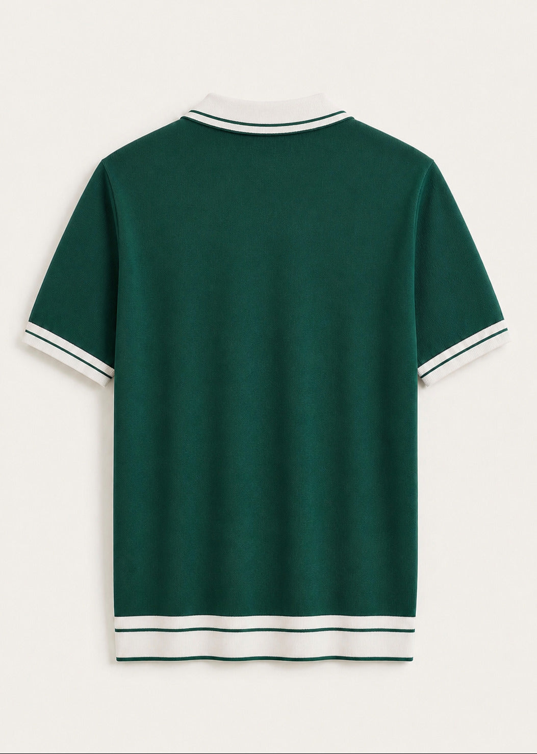 Grünes Jersey-Polo mit Reißverschlusskragen – Ansicht 3